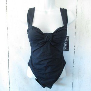 New Anne Cole Swimsuit 8 One Piece Navy Blue Solid Swim